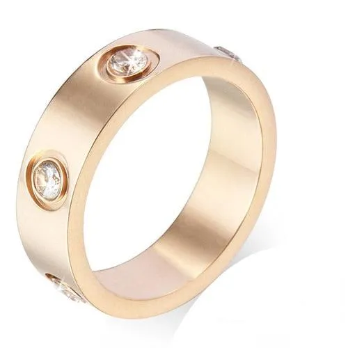 Natural Zircone Ring for Women Titanium Wedding Engagement Jewelry