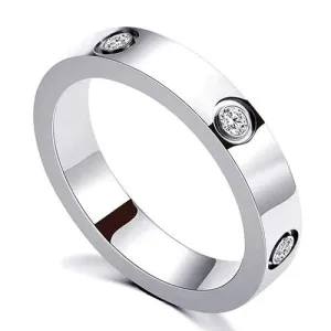 Natural Zircone Ring for Women Titanium Wedding Engagement Jewelry