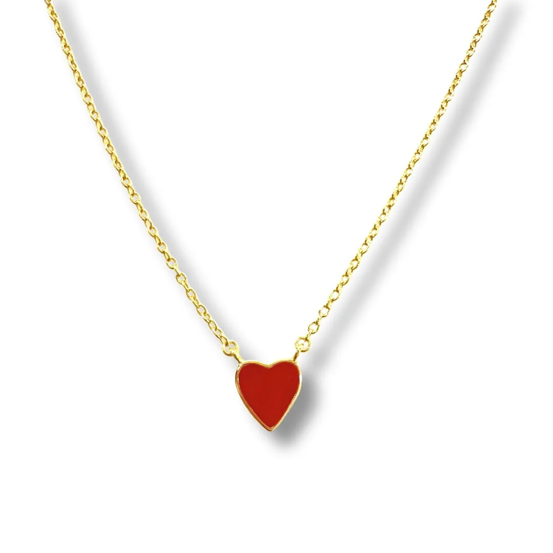 Noellery Red Heart Enamel Necklace
