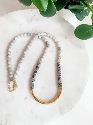 Not Your Mama's Layered Necklace - Cream Agate
