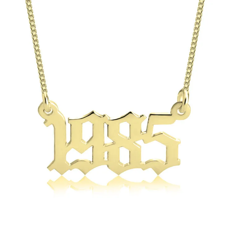 Old English Year Necklace