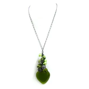 OLIVE NECKLACES  #QN23808-2_GREEN (DC6)