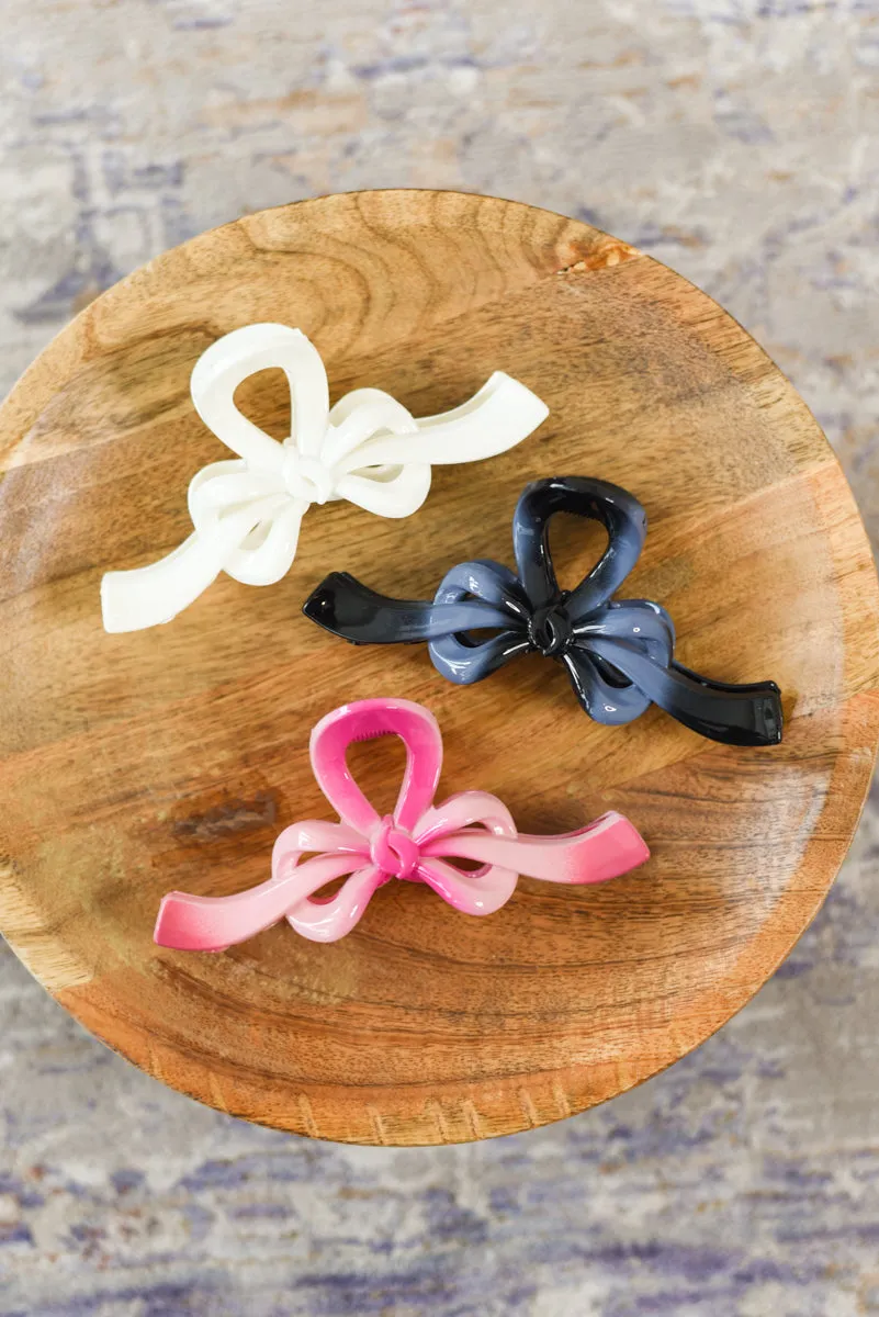 Ombre Bow Hair Clip