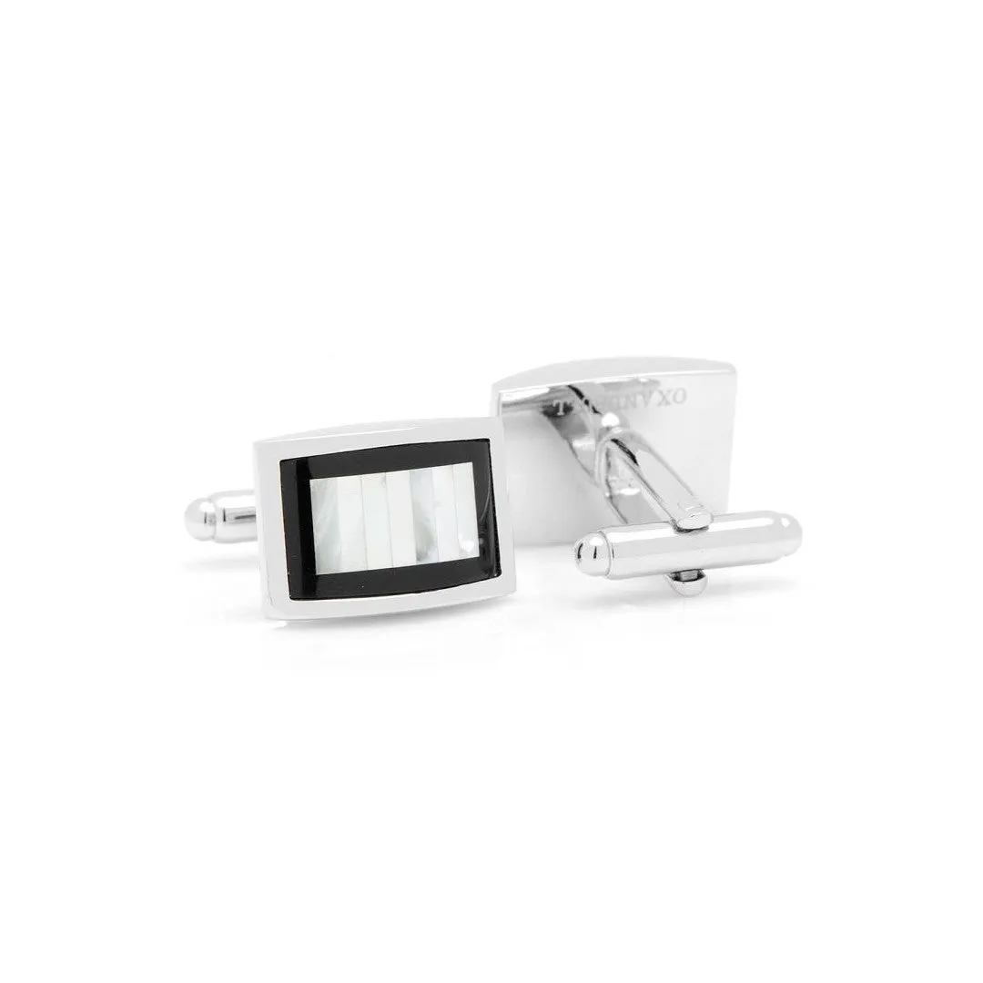 Onyx and Mother of Pearl Key Cufflinks
