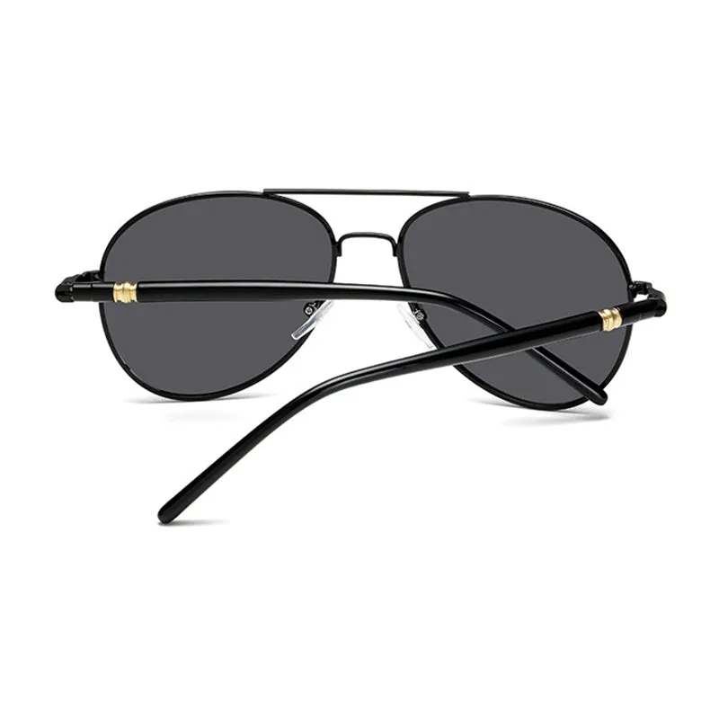 OOLVS Aviator Polarized Sunglasses Photochromic Lens Metal Frame UV Protection Night Vision Driving Sunglasses MS149-2N/3N