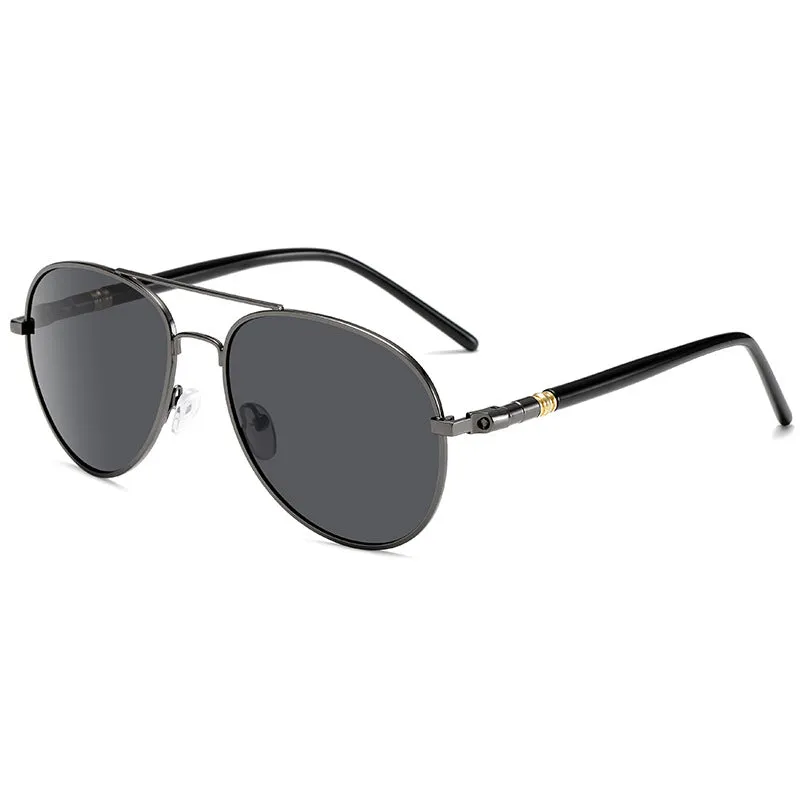 OOLVS Aviator Polarized Sunglasses Photochromic Lens Metal Frame UV Protection Night Vision Driving Sunglasses MS149-2N/3N