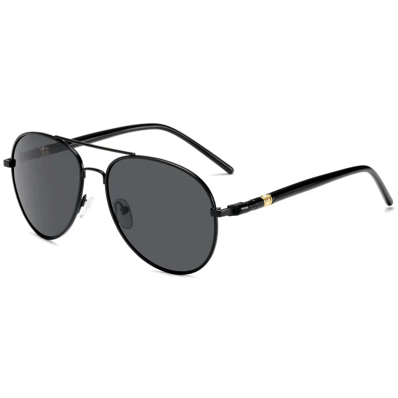 OOLVS Aviator Polarized Sunglasses Photochromic Lens Metal Frame UV Protection Night Vision Driving Sunglasses MS149-2N/3N