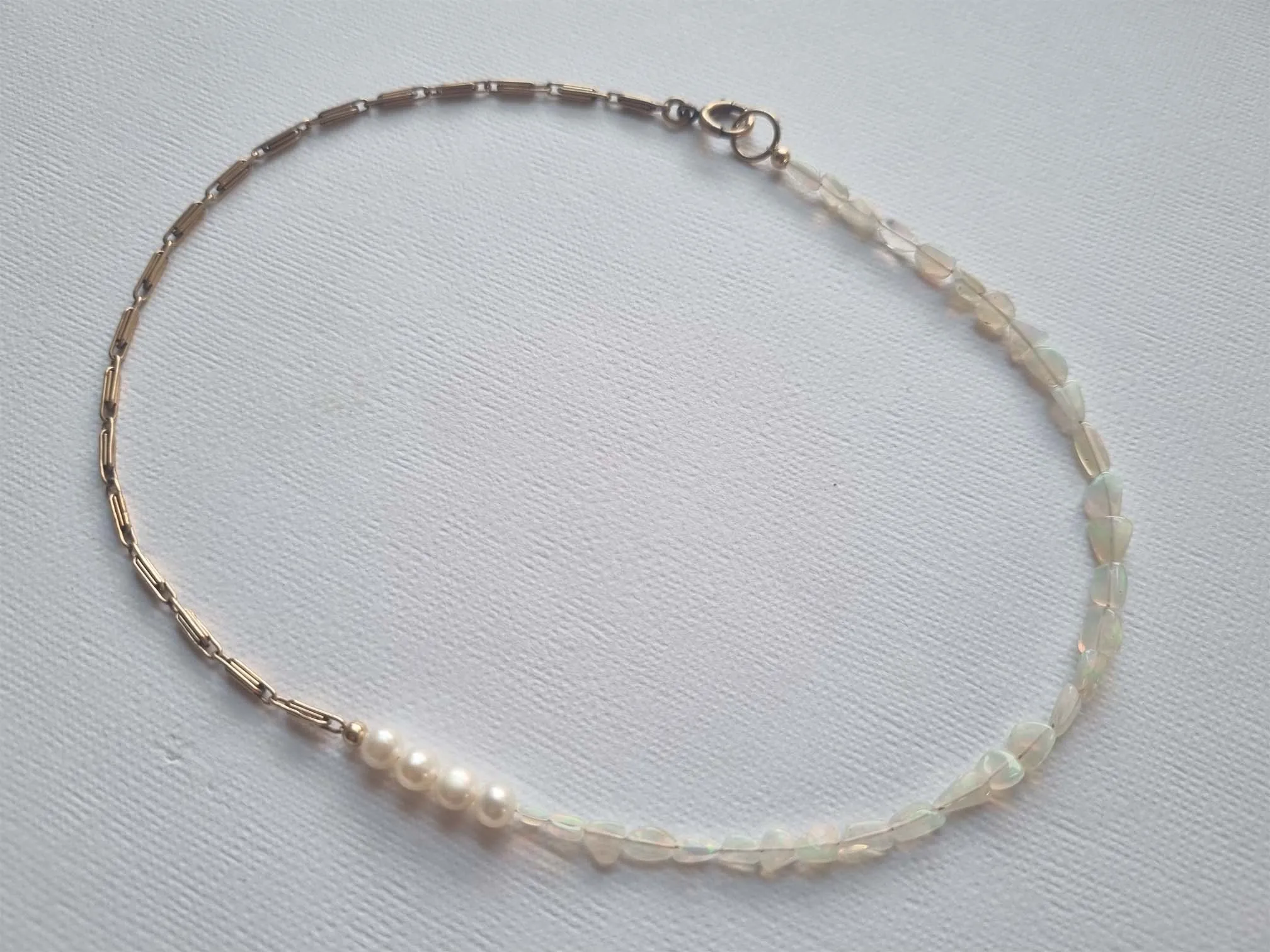 opal clouds | antique chain opal pearl necklace II