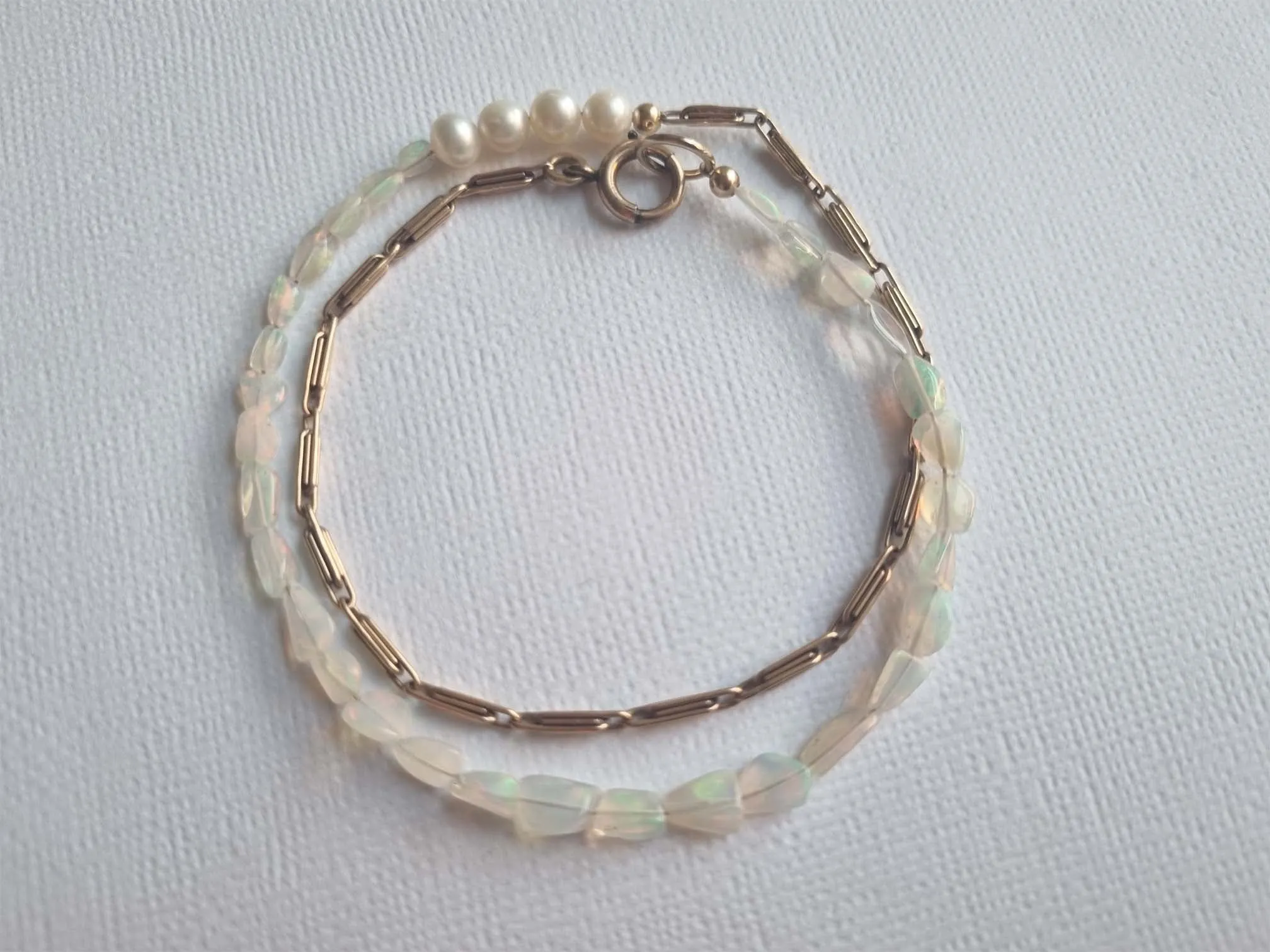 opal clouds | antique chain opal pearl necklace II