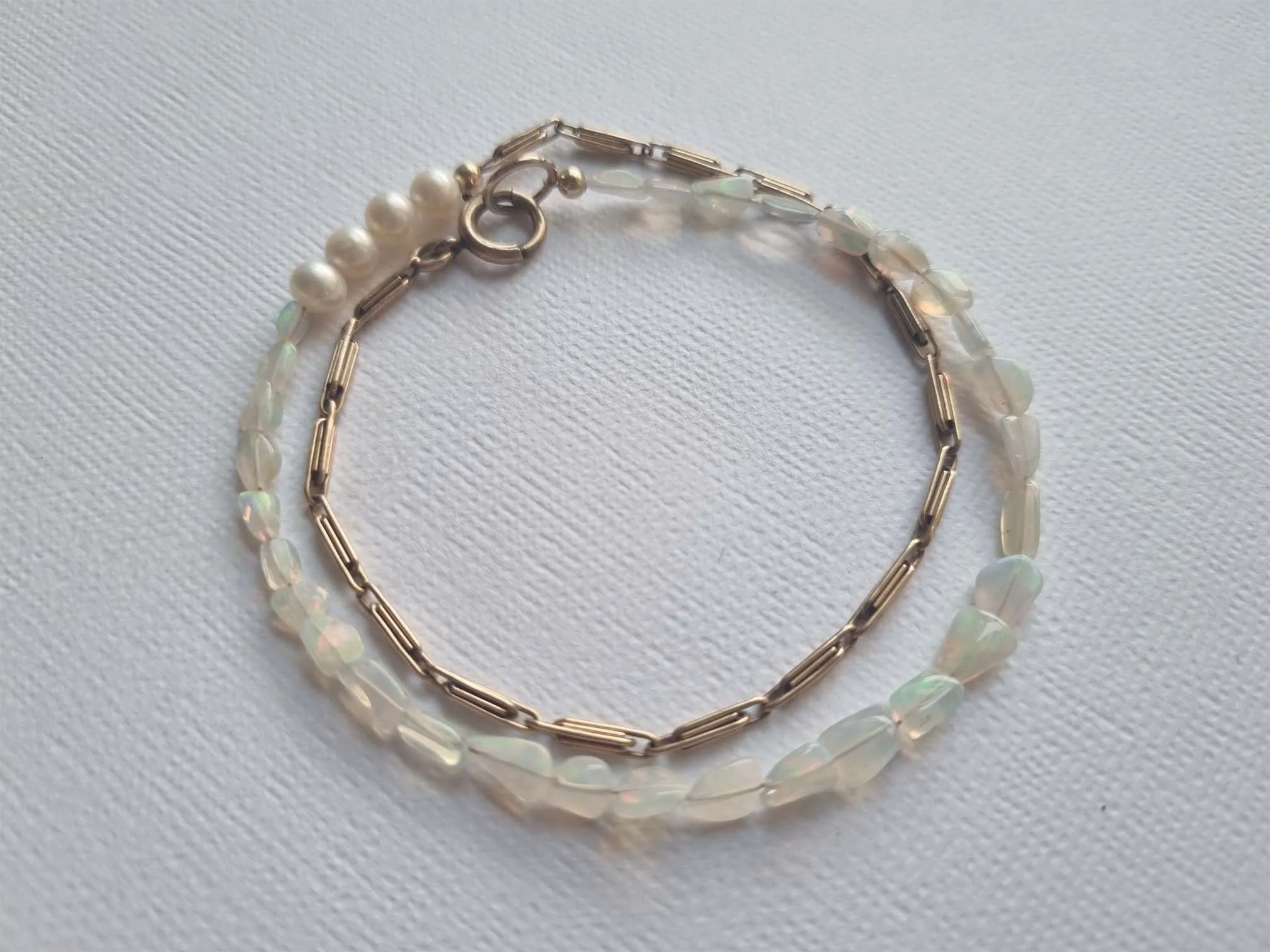 opal clouds | antique chain opal pearl necklace II