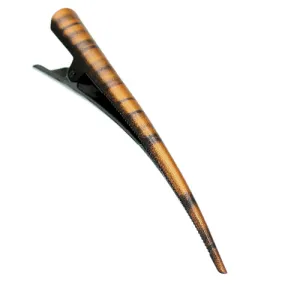 Orange Two Tone Striped Long Hair Clip