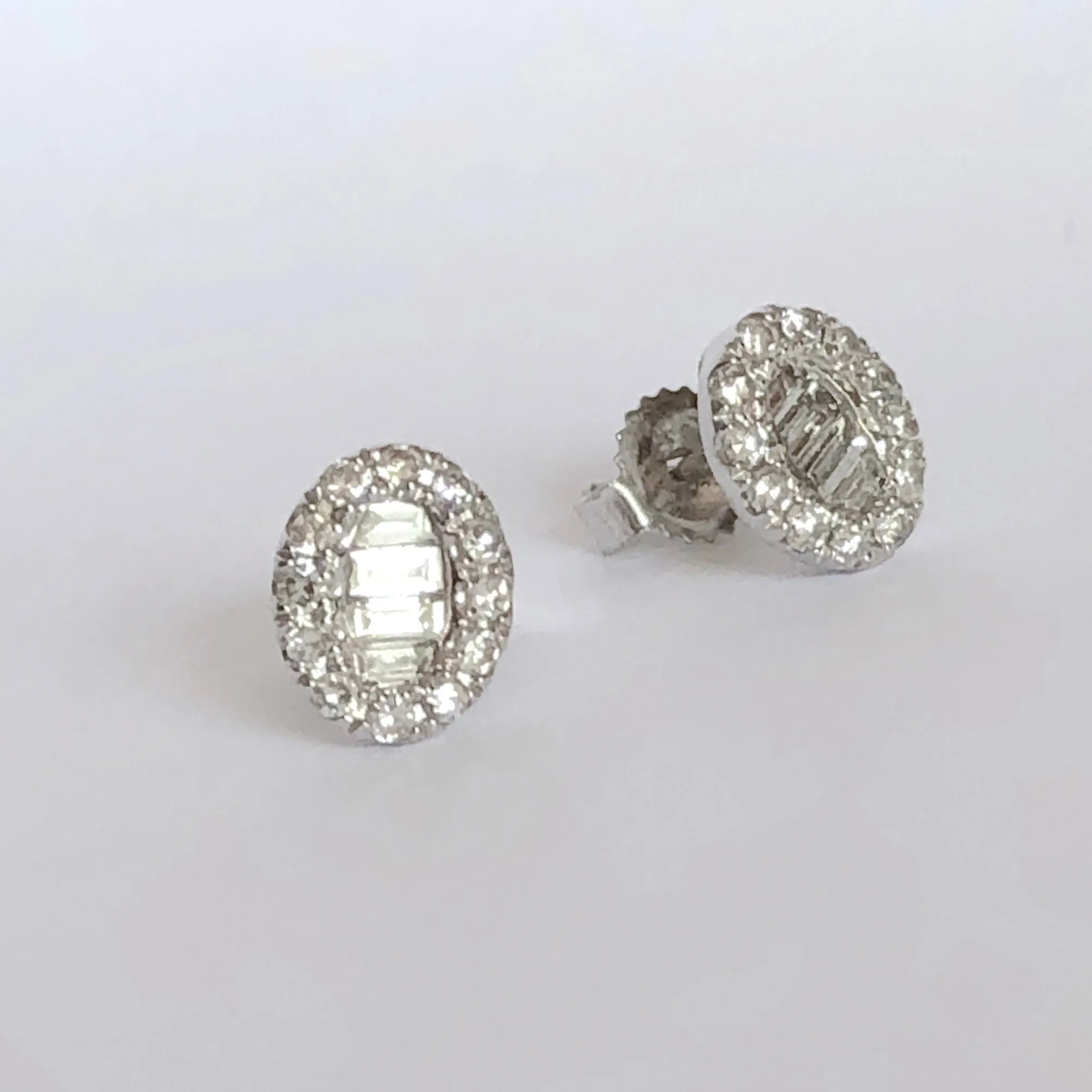 Oval Diamond Baguette Earrings | more gold options