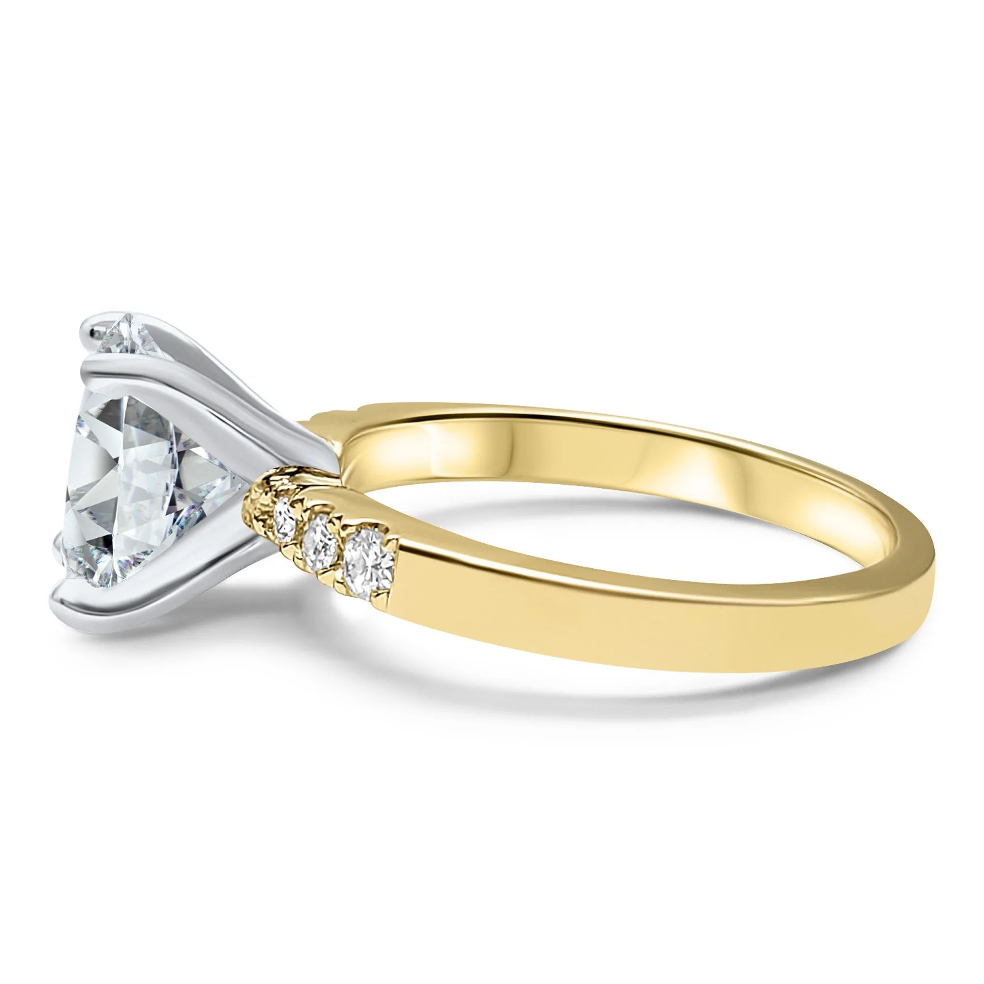 Oval Diamond Engagement Ring 2 Carat | Solitaire with Accents | 14k Yellow Gold | IGI Certified