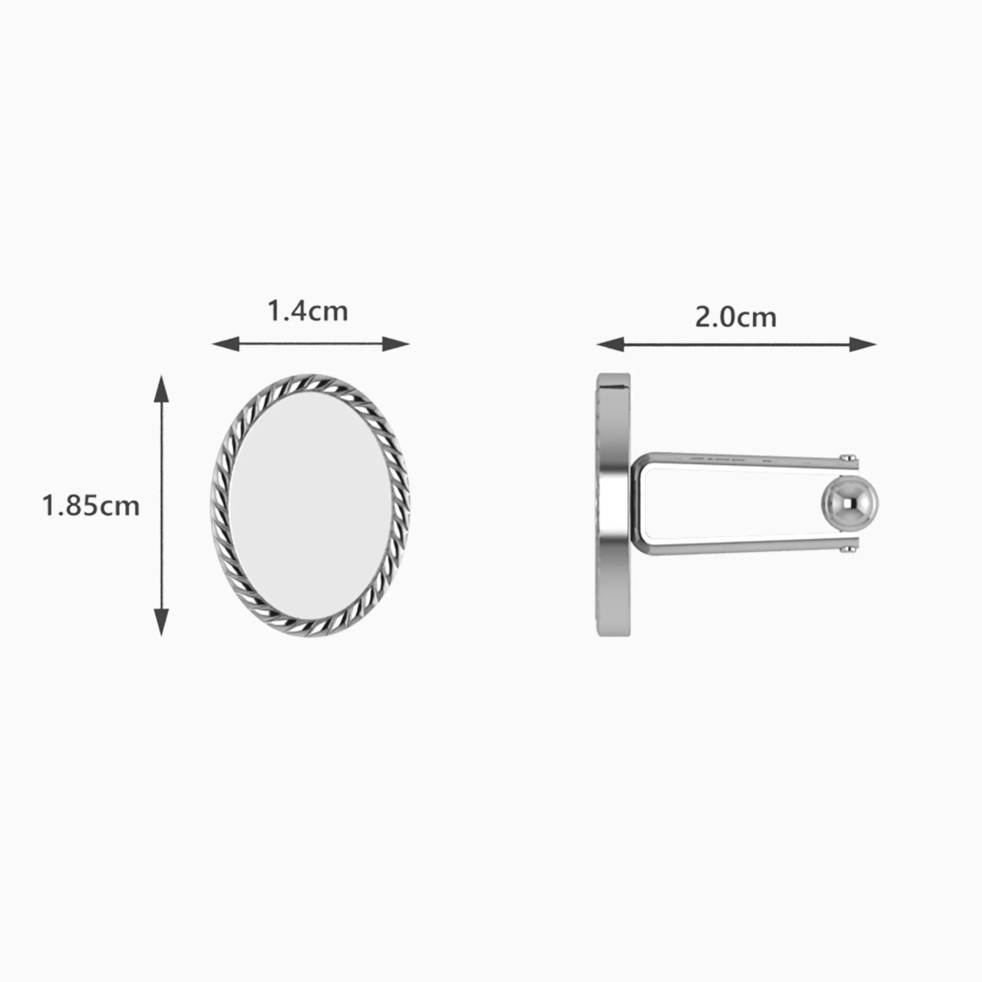 Oval Rope Sterling Silver Cufflinks by Krysaliis