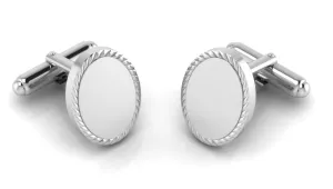 Oval Rope Sterling Silver Cufflinks by Krysaliis