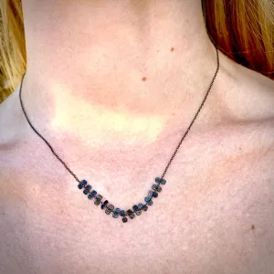 Oxidized Silver Confetti Center Necklace
