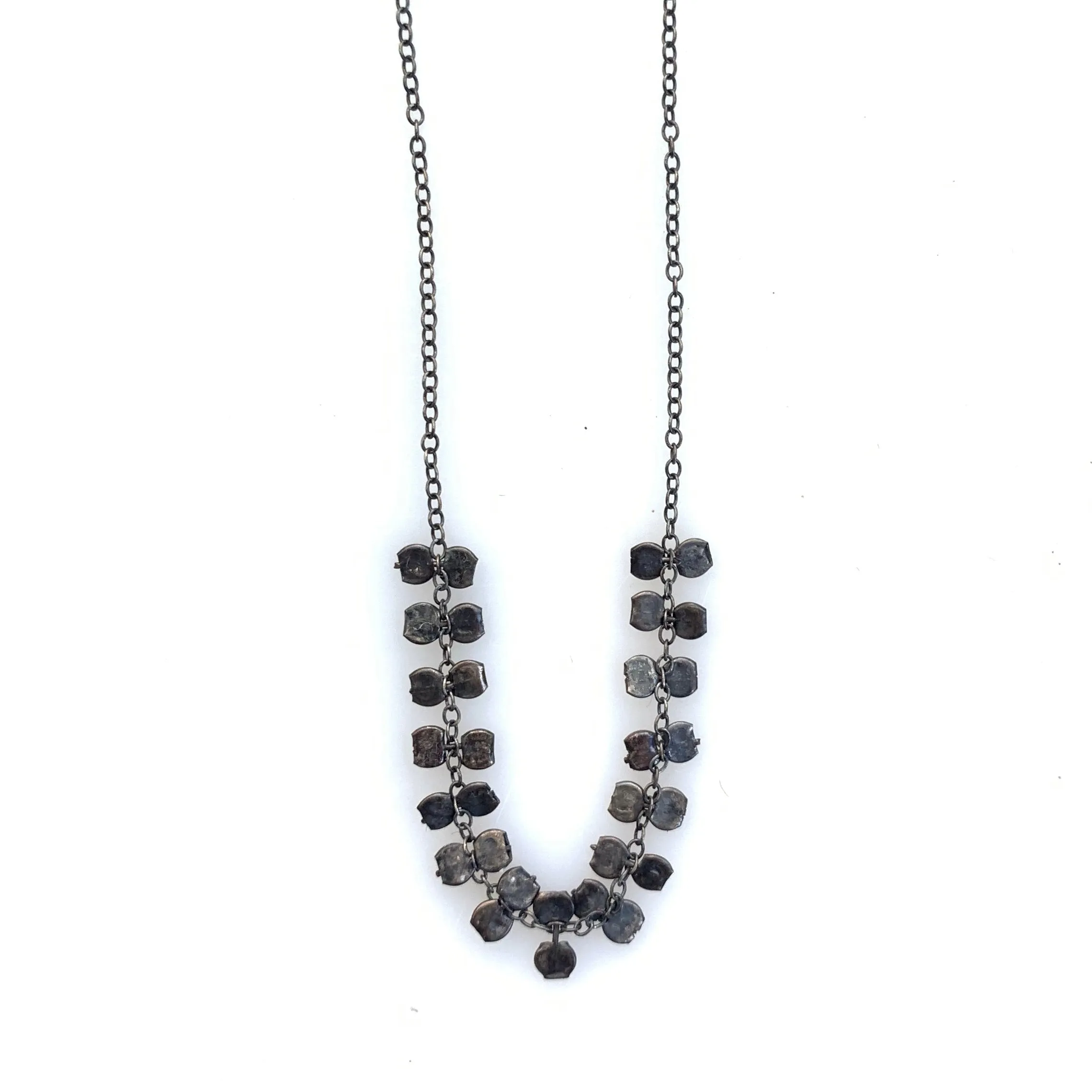 Oxidized Silver Confetti Center Necklace