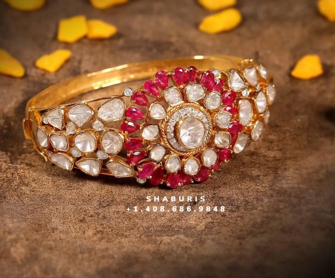 Pacheli Jewelry,Pure Silver Jewelry Indian ,polki bangles,Indian bangles,Indian Bridal,Indian Wedding Jewelry-SHABURIS jewelry