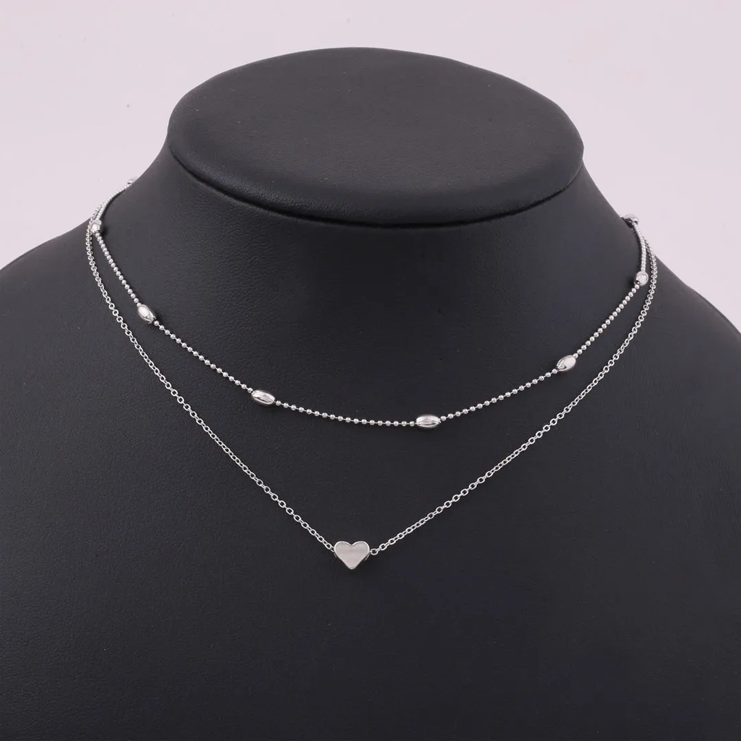 Pack of 2 Glamorous Heart Layered Pendant