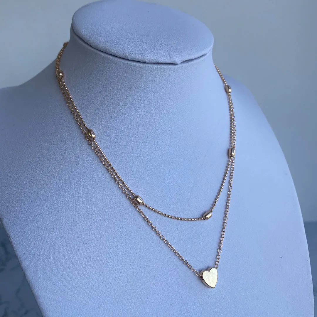 Pack of 2 Glamorous Heart Layered Pendant