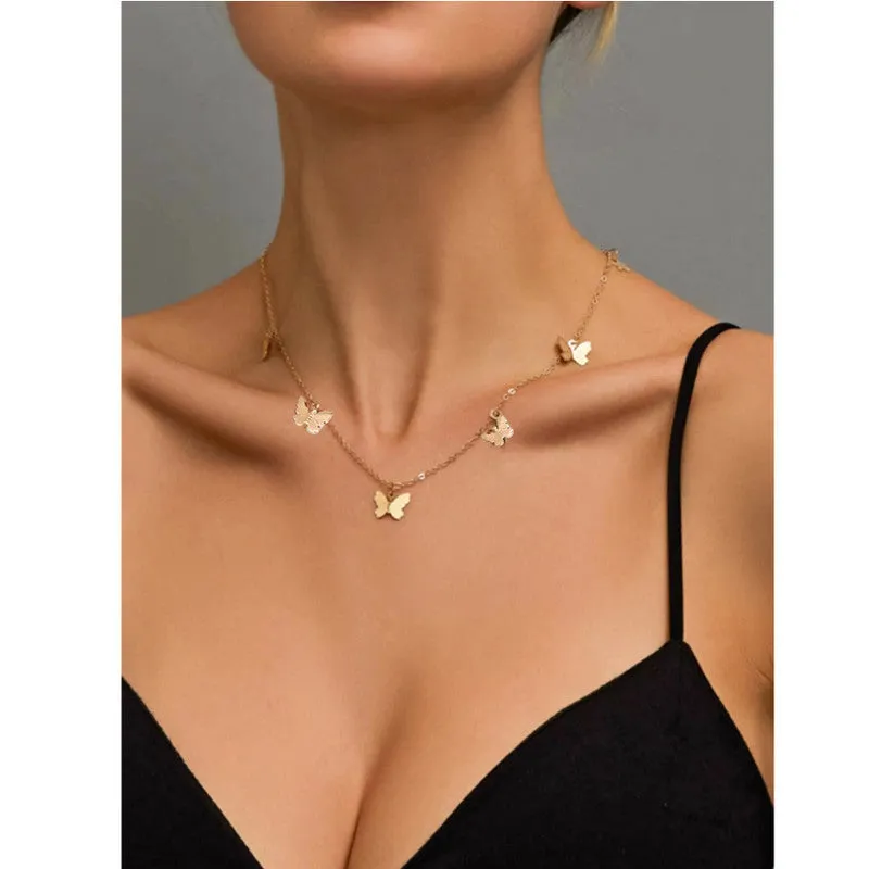 Pack Of 2 Layered Stars Moon Earth and Butterfly Pendant