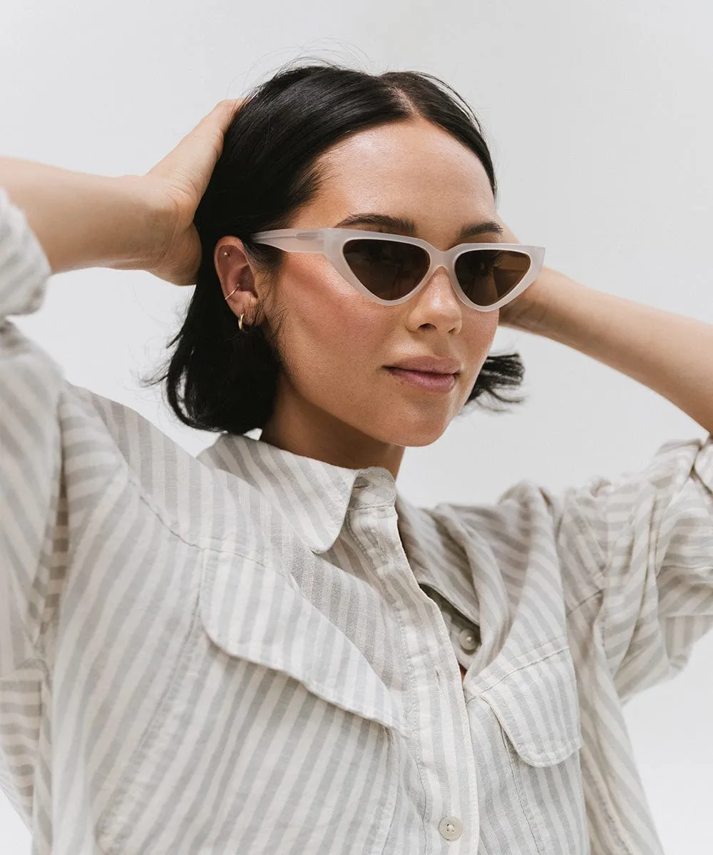 Pamela Cat Eye Sunglasses - Light Grey BLEMISHED