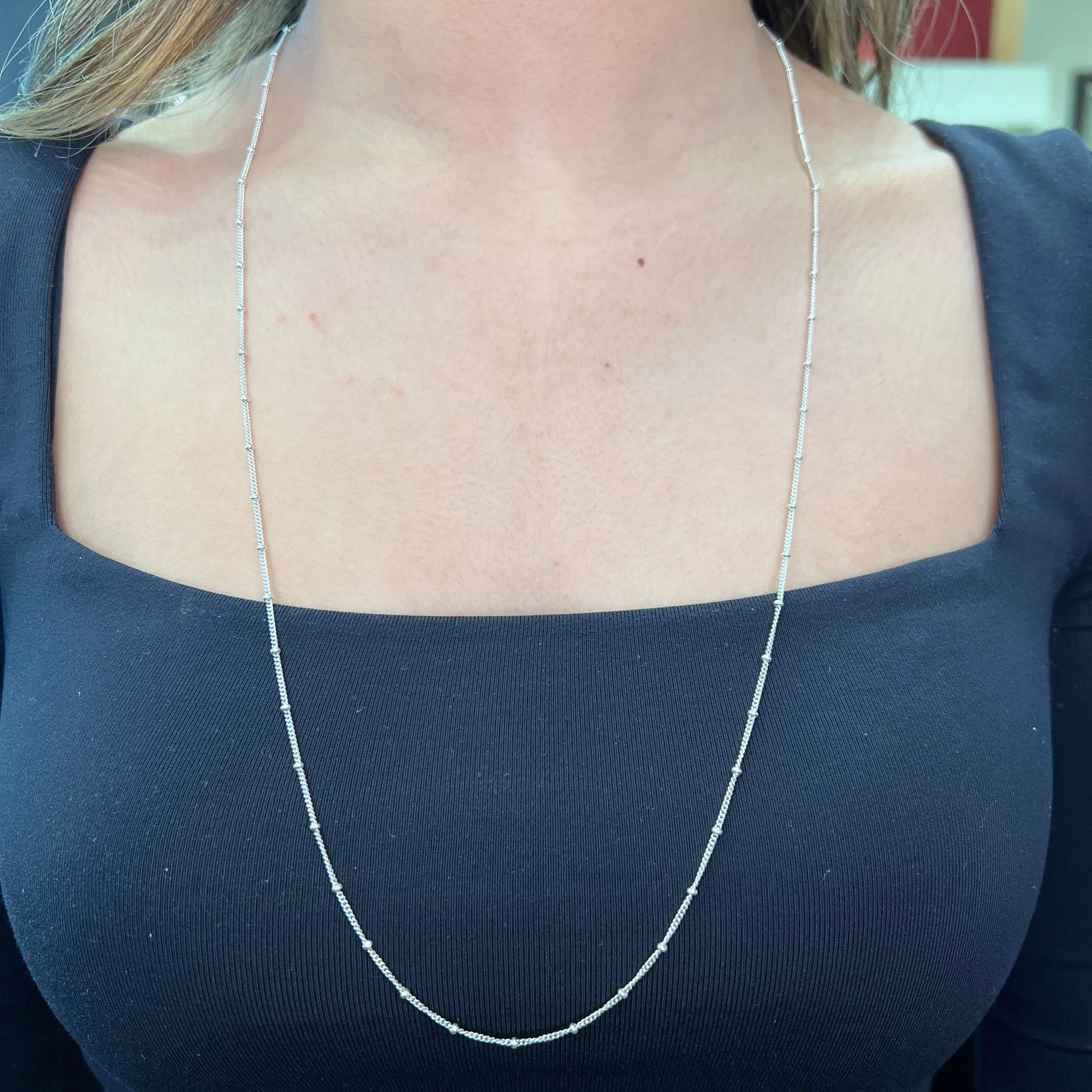 Pandora Sterling Silver Beaded Necklace Chain