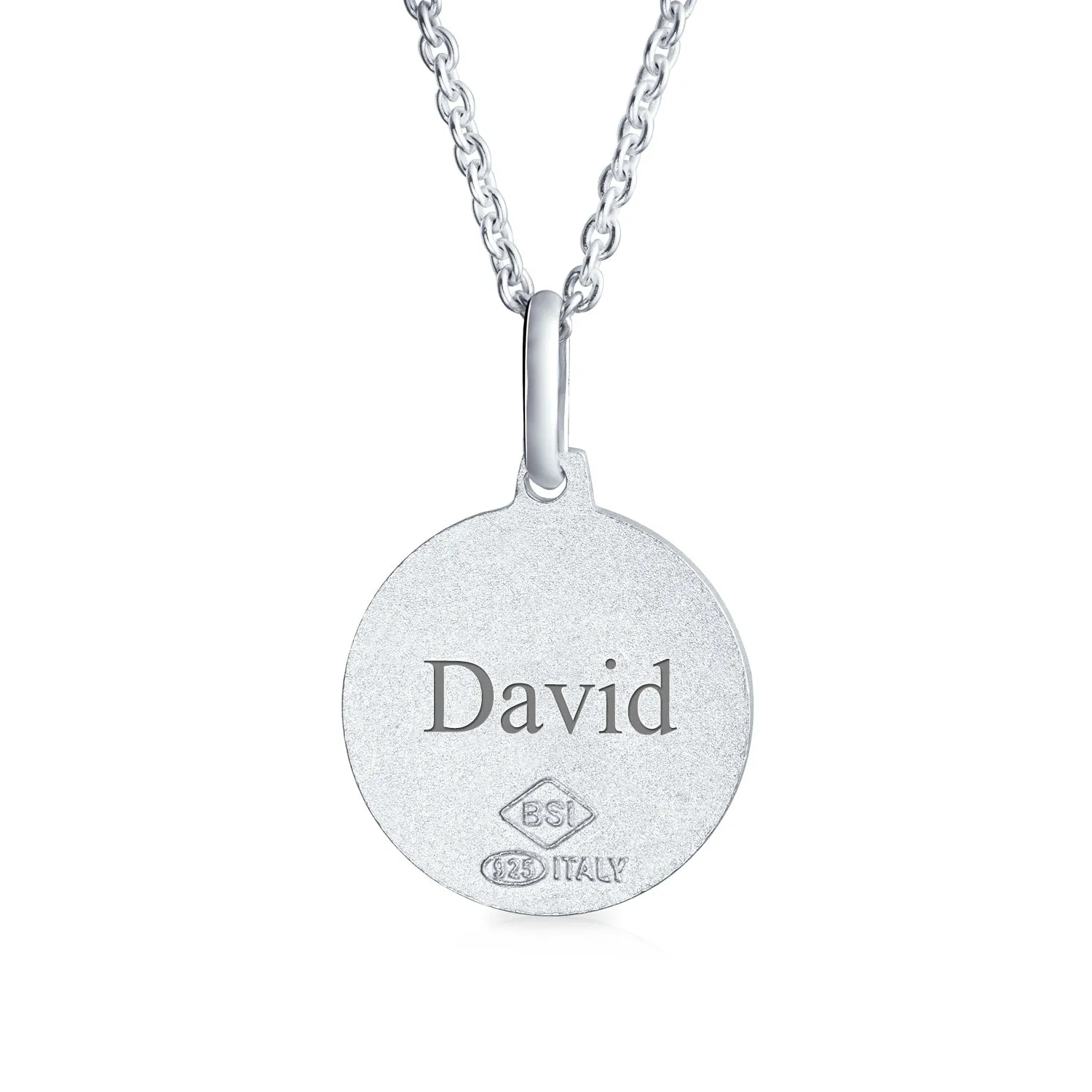 Patron of Safe Travel Saint Christopher  Medal Pendant Necklace Sterling Silver