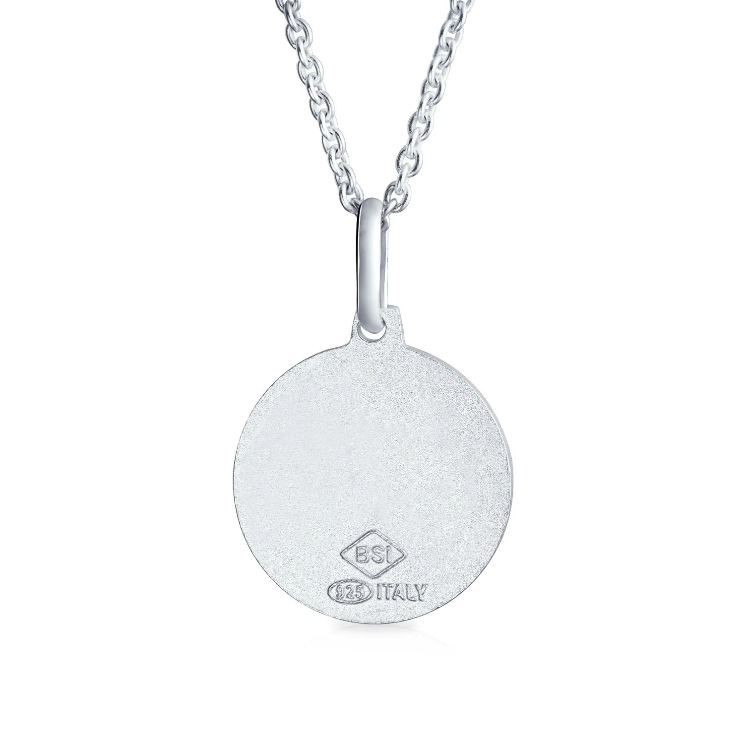 Patron of Safe Travel Saint Christopher  Medal Pendant Necklace Sterling Silver