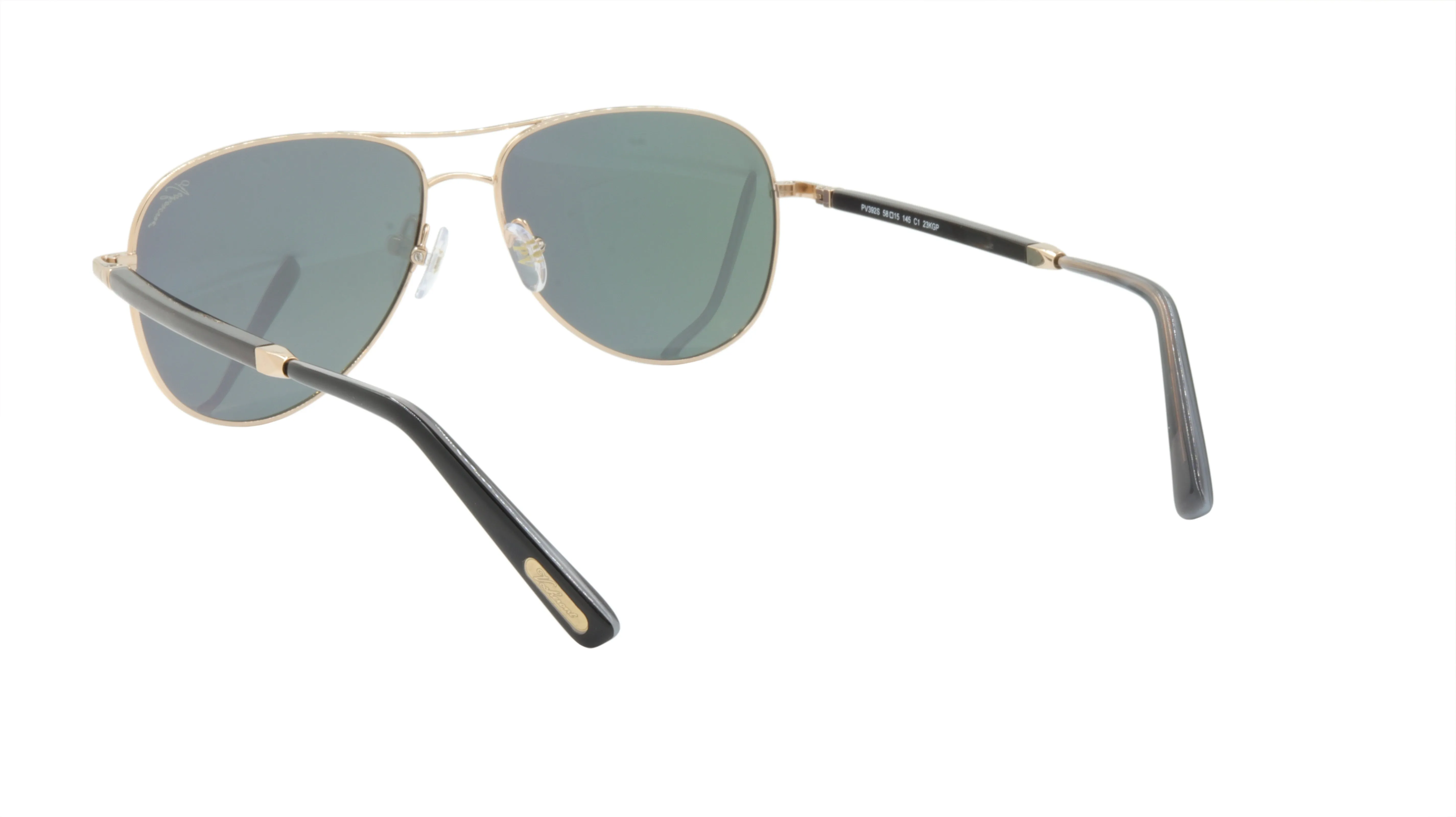 Paul Vosheront Sunglasses Gold Plated Metal Horn Acetate Mirror Italy PV392S C1