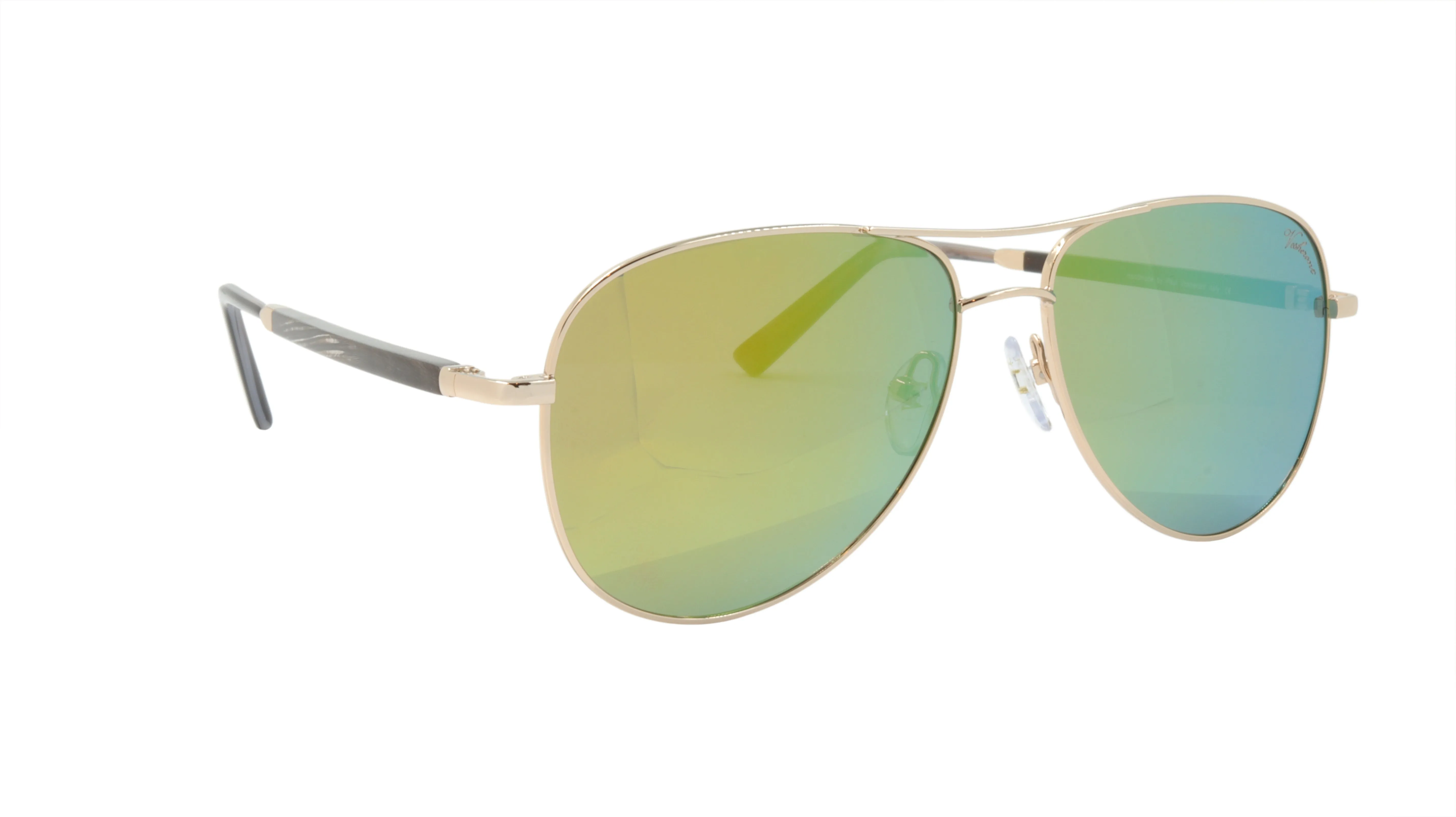 Paul Vosheront Sunglasses Gold Plated Metal Horn Acetate Mirror Italy PV392S C1