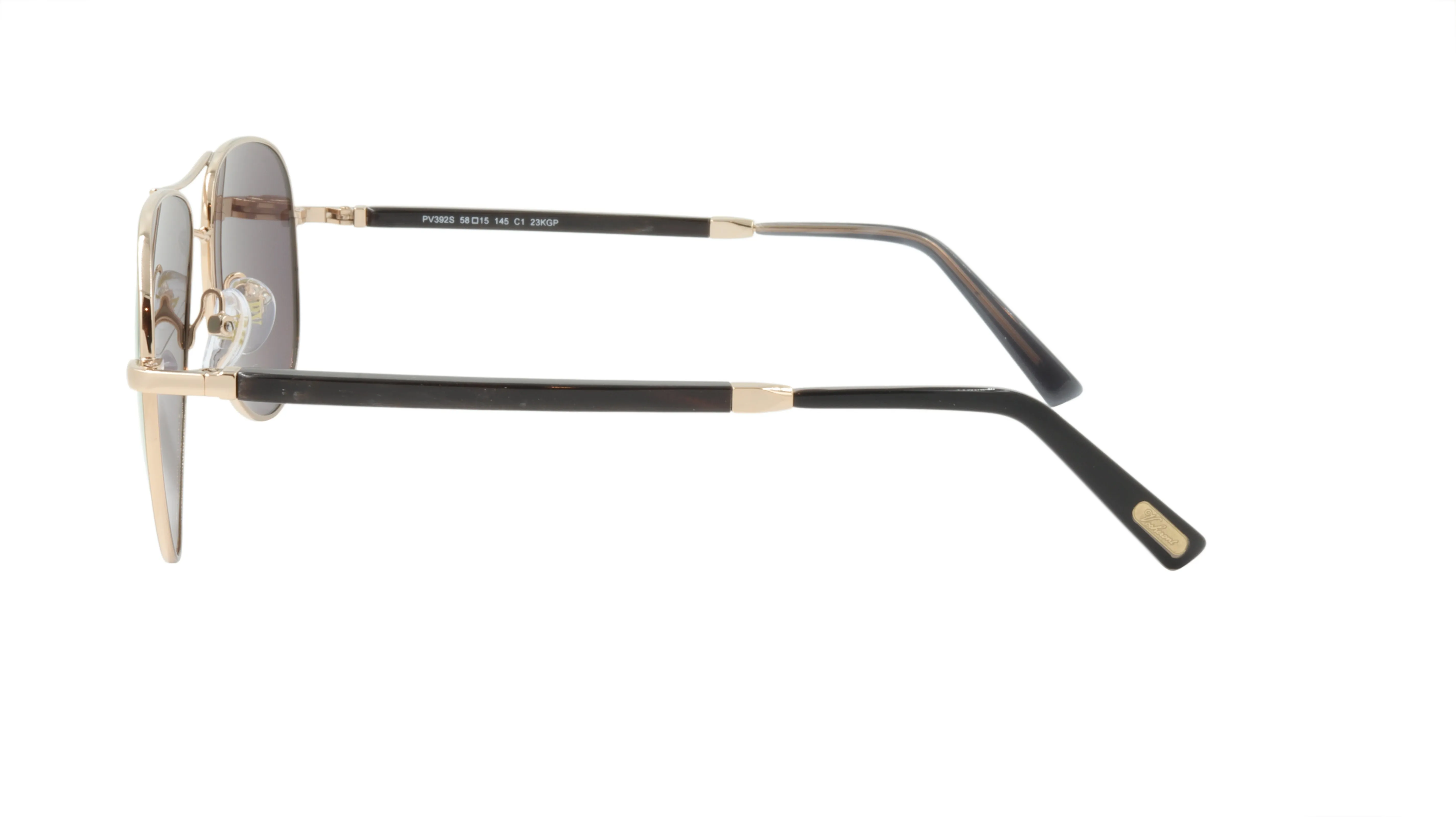 Paul Vosheront Sunglasses Gold Plated Metal Horn Acetate Mirror Italy PV392S C1