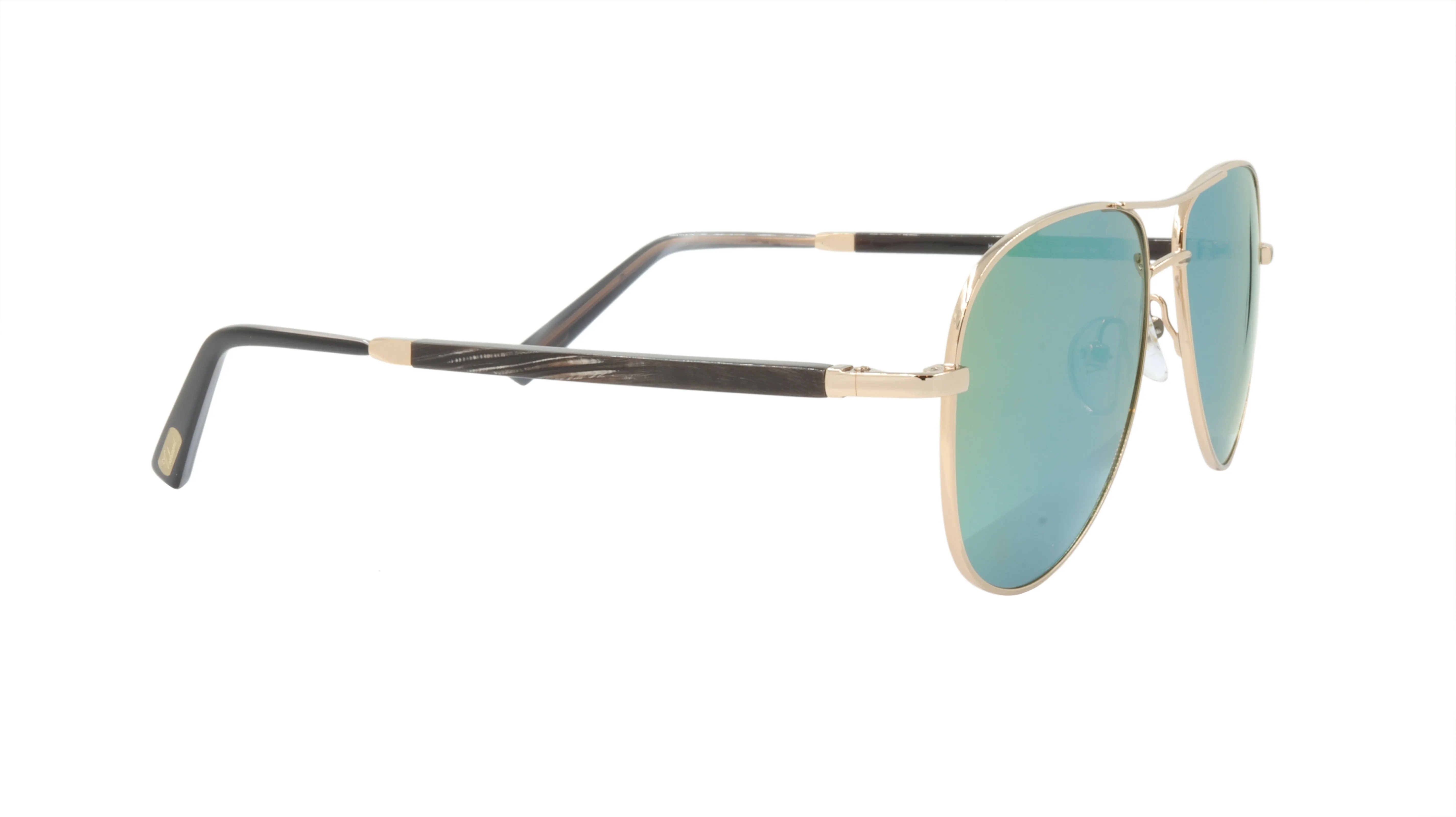 Paul Vosheront Sunglasses Gold Plated Metal Horn Acetate Mirror Italy PV392S C1