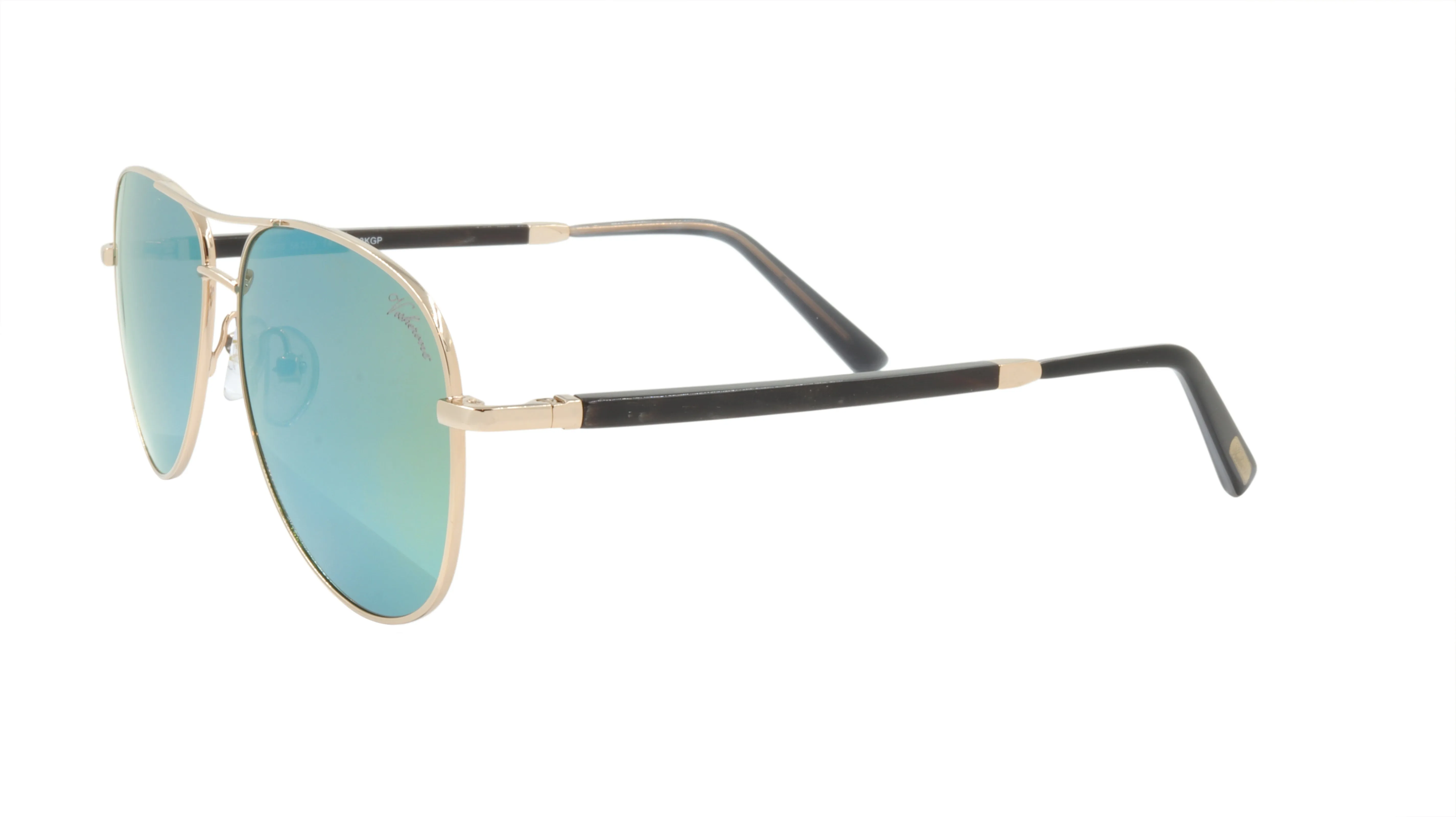 Paul Vosheront Sunglasses Gold Plated Metal Horn Acetate Mirror Italy PV392S C1