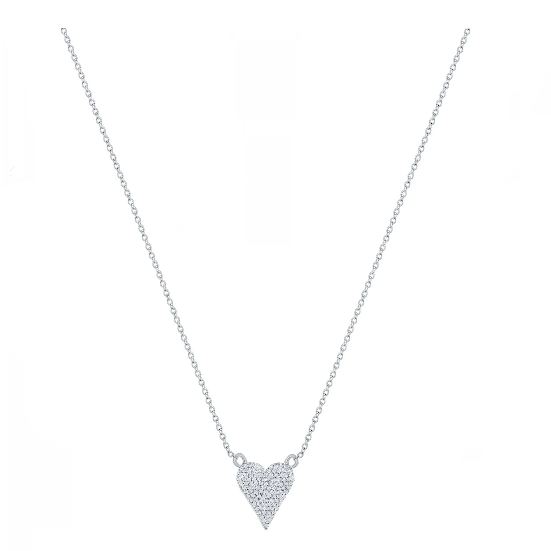 Pave Diamond Heart Necklace
