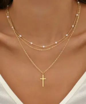Pearl Cross Necklace