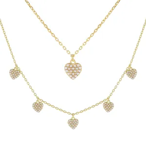 Pearl Heart Necklace Combo Set