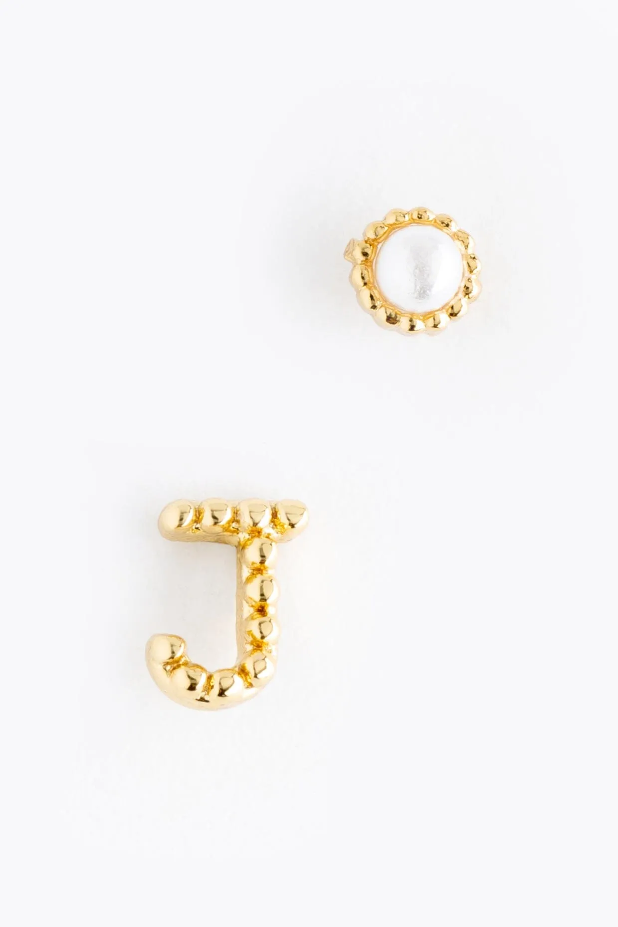 Pearl J Ball Stud Earrings