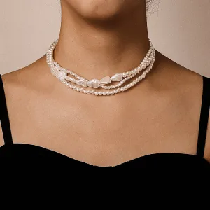 Pearl Layered Choker Necklace