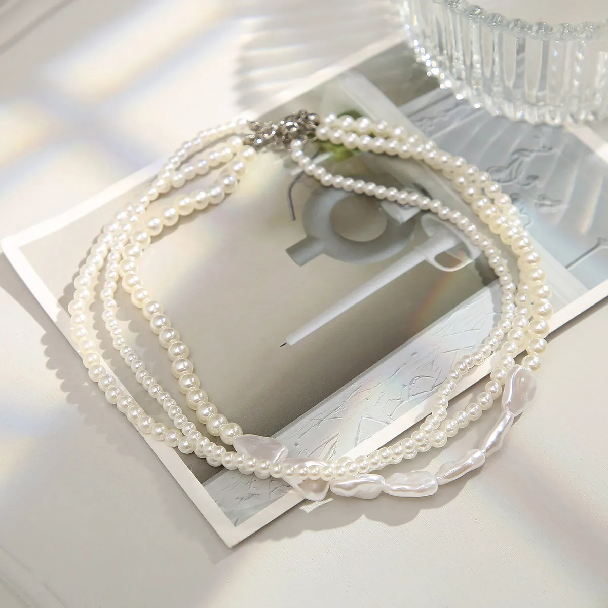 Pearl Layered Choker Necklace