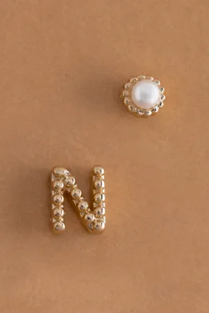 Pearl N Ball Stud Earrings