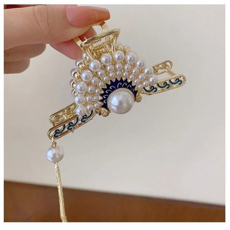 Pearl Tassel Flower Hairpin