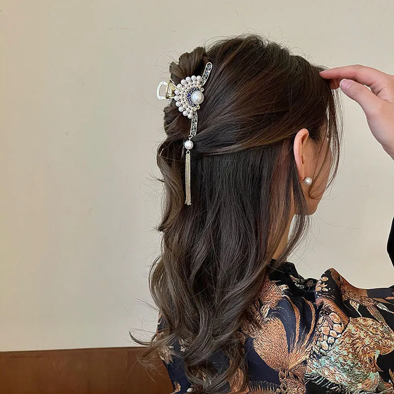 Pearl Tassel Flower Hairpin
