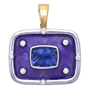 Pendant- Iolite and Diamond (Enamel)