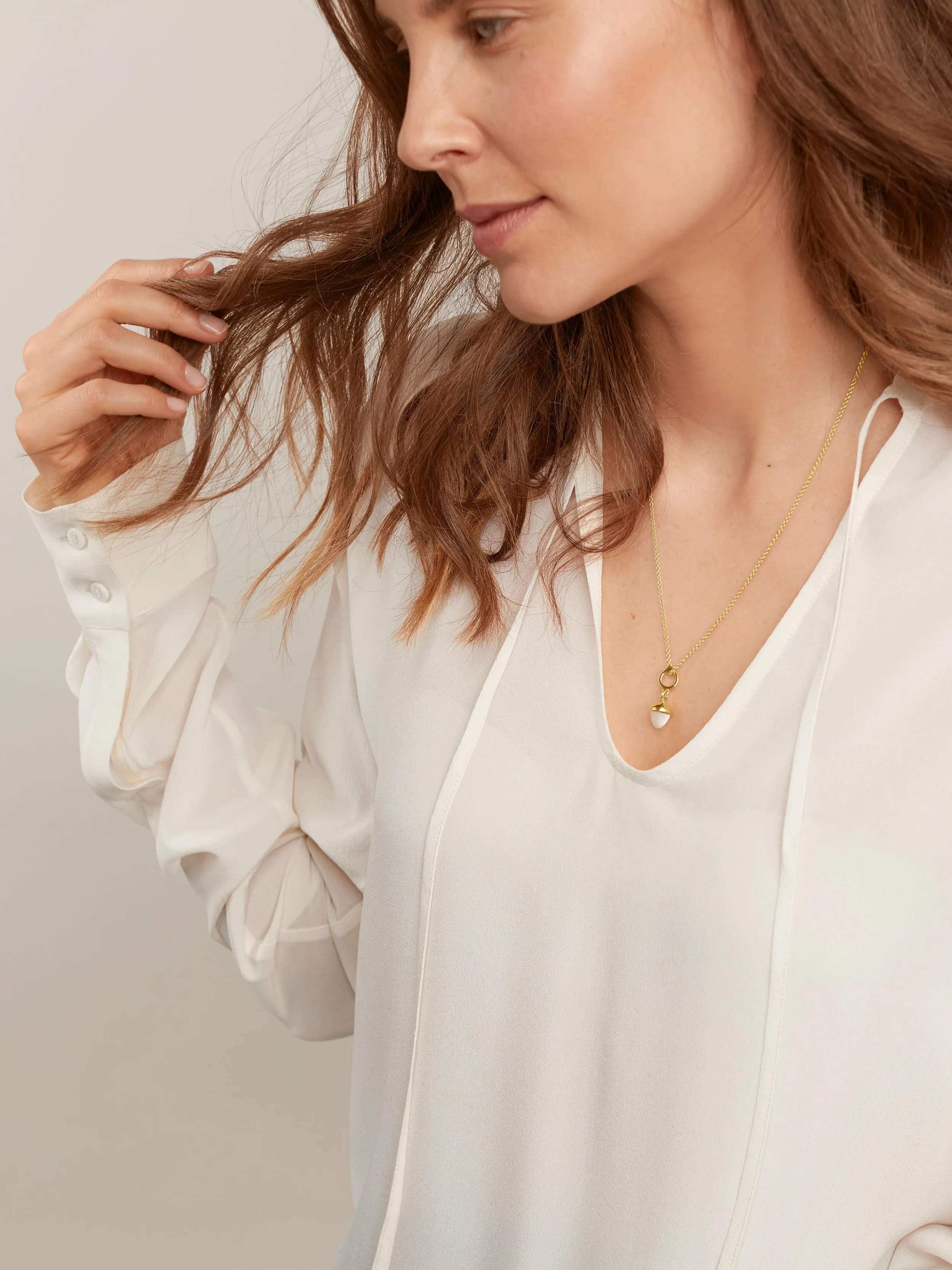 Pendant MIKADO Flamenco Moonstone sand/white sand Moonstone