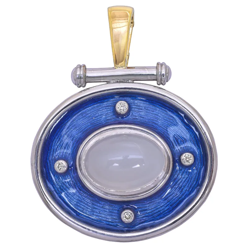 Pendant- Moonstone and Diamond (Enamel)