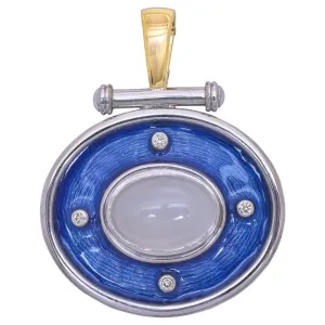 Pendant- Moonstone and Diamond (Enamel)