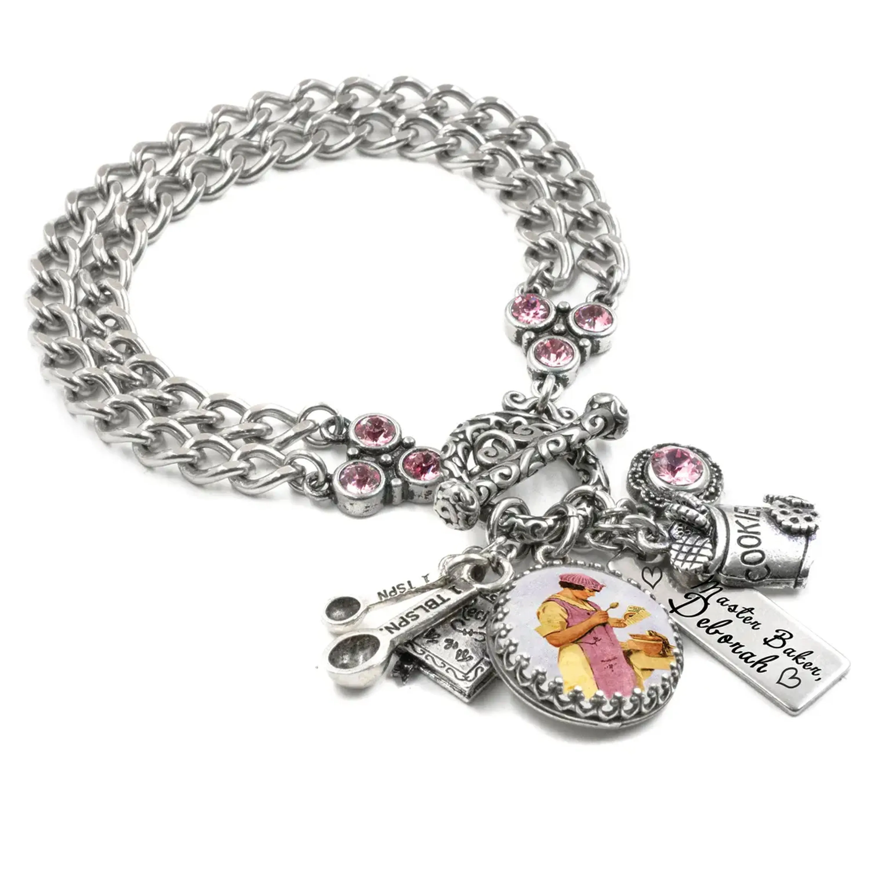 Personalized Bakers Charm Bracelet