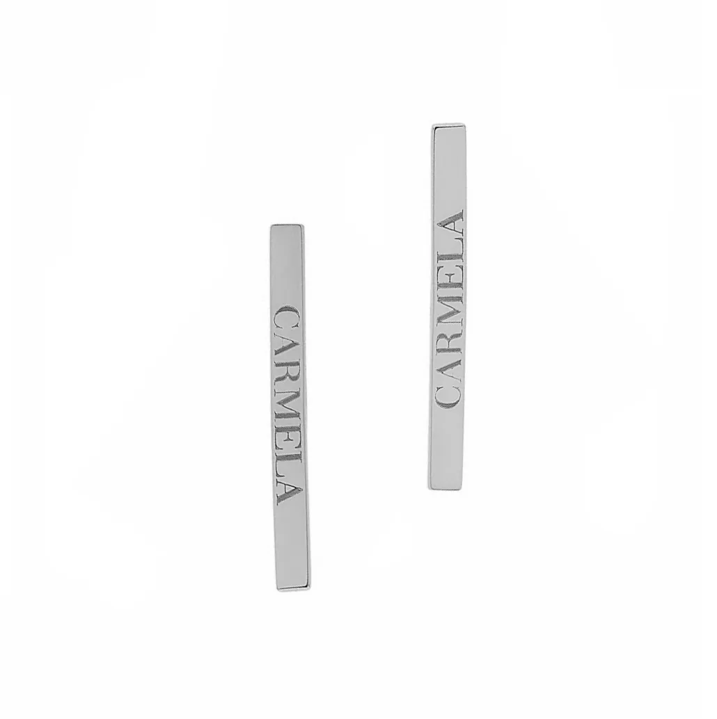Personalized Bar Stud Earrings