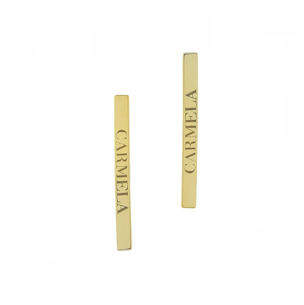 Personalized Bar Stud Earrings